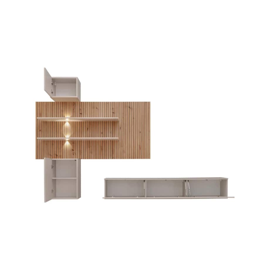 Meblościanka GUSTO PW B kaszmir/dąb artisan