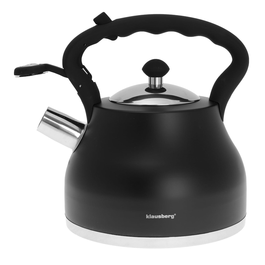 Czajnik stalowy z gwizdkiem 2.7L grube dno czarny KLAUSBERG