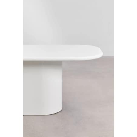 Stół owalny biały, glossy, 200x105 cm z MDF Milford