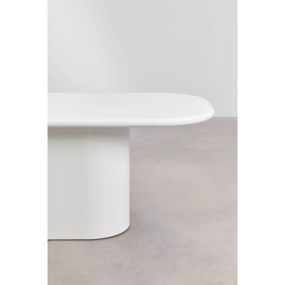 Stół owalny biały, glossy, 200x105 cm z MDF Milford