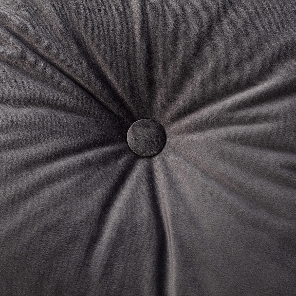 Poduszka kwadratowa Velvet z guzikiem, grafitowy szary, 37 x 37cm, Velvet