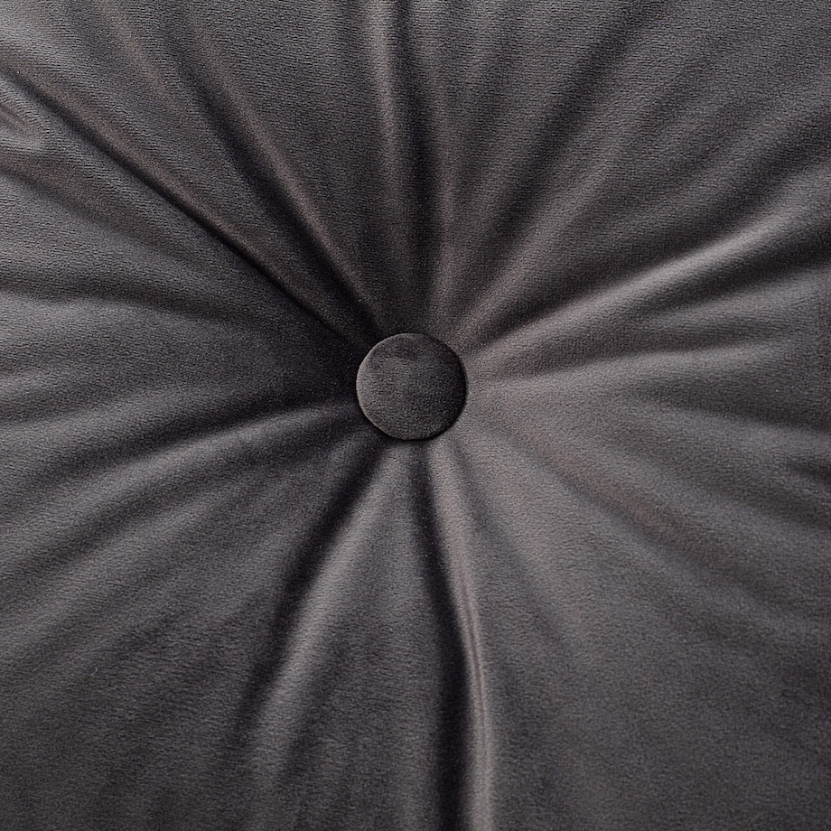 Poduszka kwadratowa Velvet z guzikiem, grafitowy szary, 37 x 37cm, Velvet