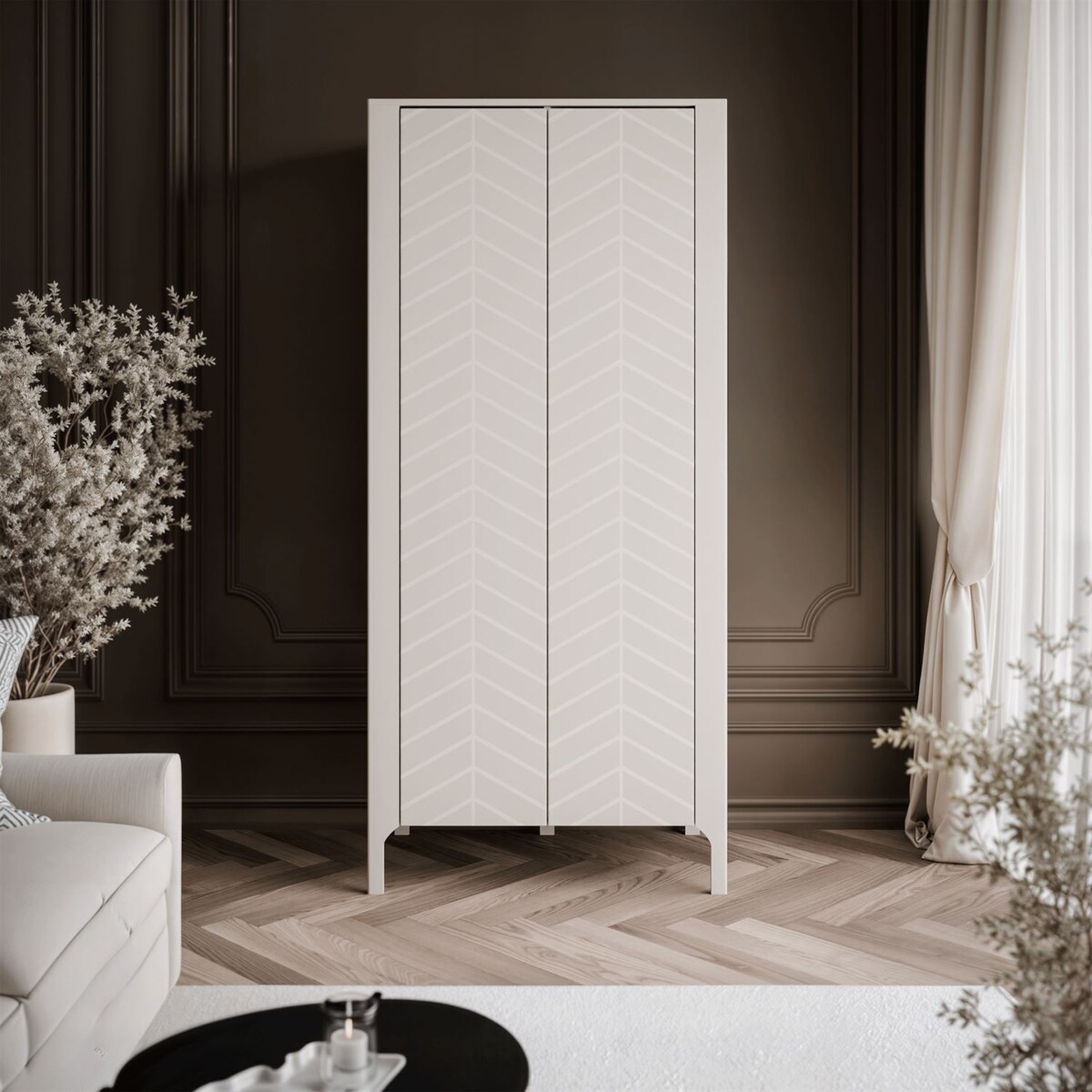 Dwudrzwiowa szafa LUMI 90 cm, kaszmir