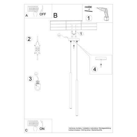 Lampa wisząca PASTELO 2 błękitna