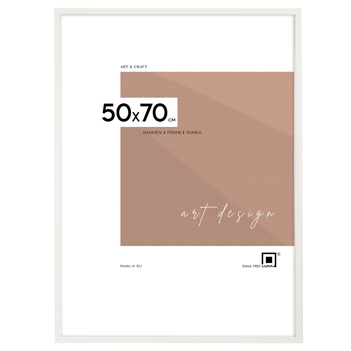 Ramka na zdjęcia 50x70 cm biała wisząca poziom pion rama MDF z plexi klasyczna ramka