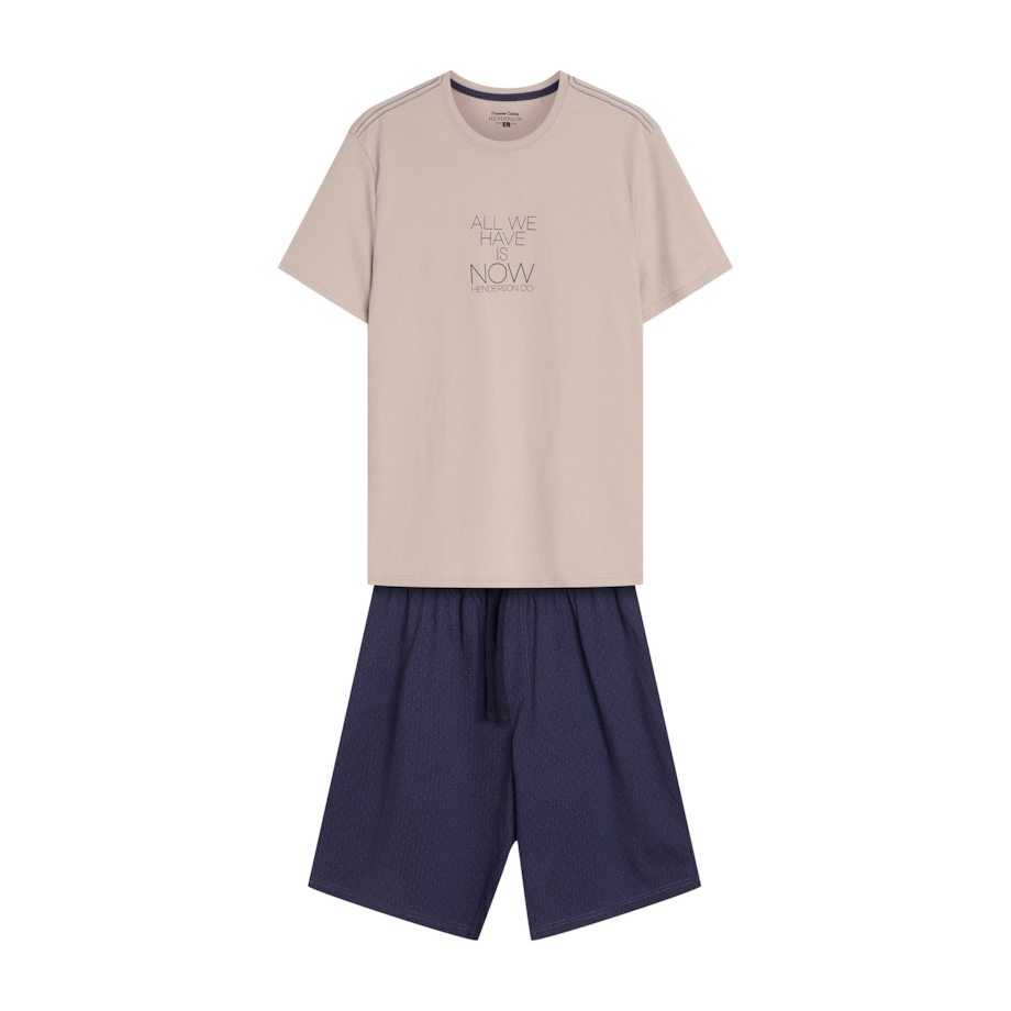 Piżama Dreamber 42632-02X Beżowo-Niebieski, XXXL