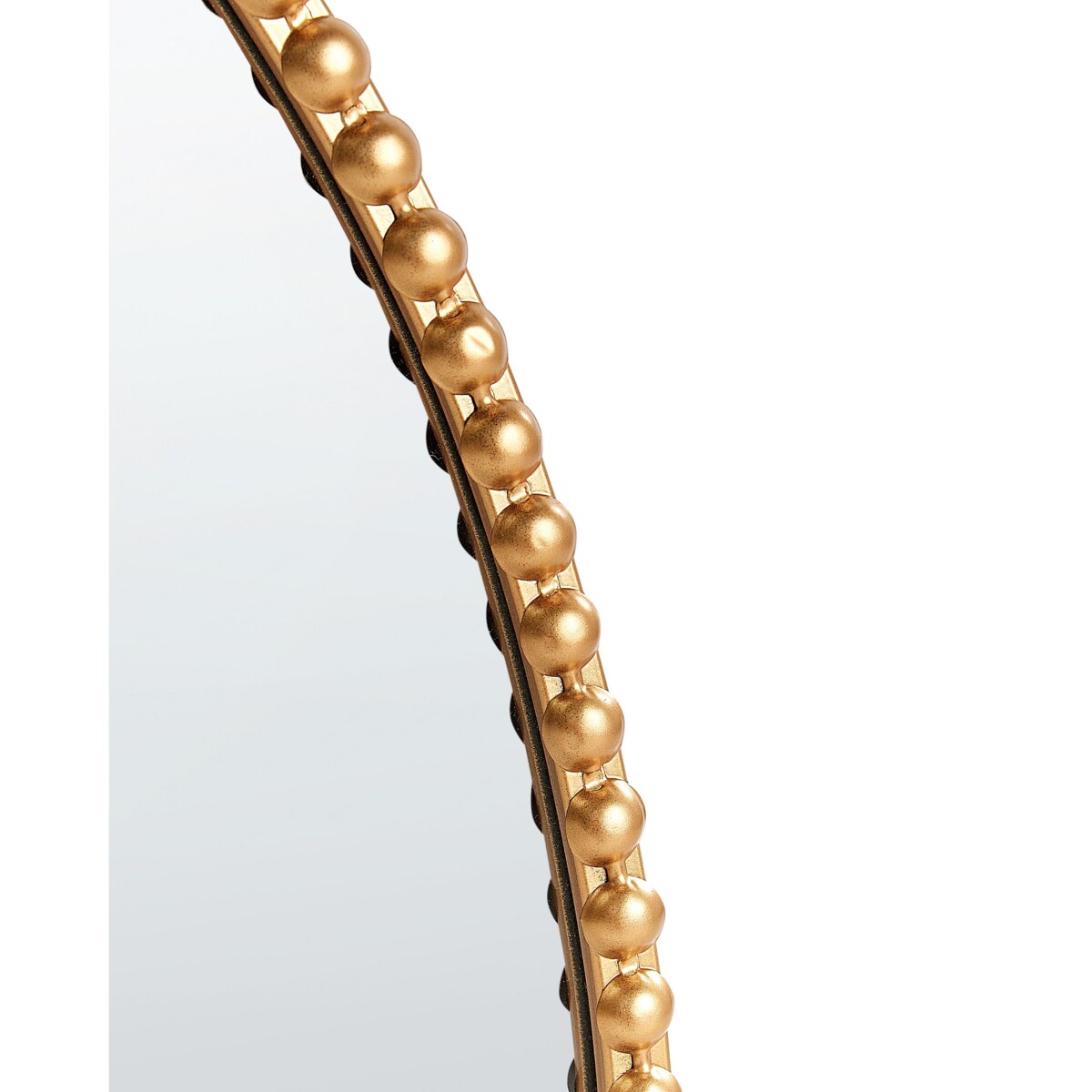 Owalne lustro ścienne 83 x 57 cm złote OUVEA