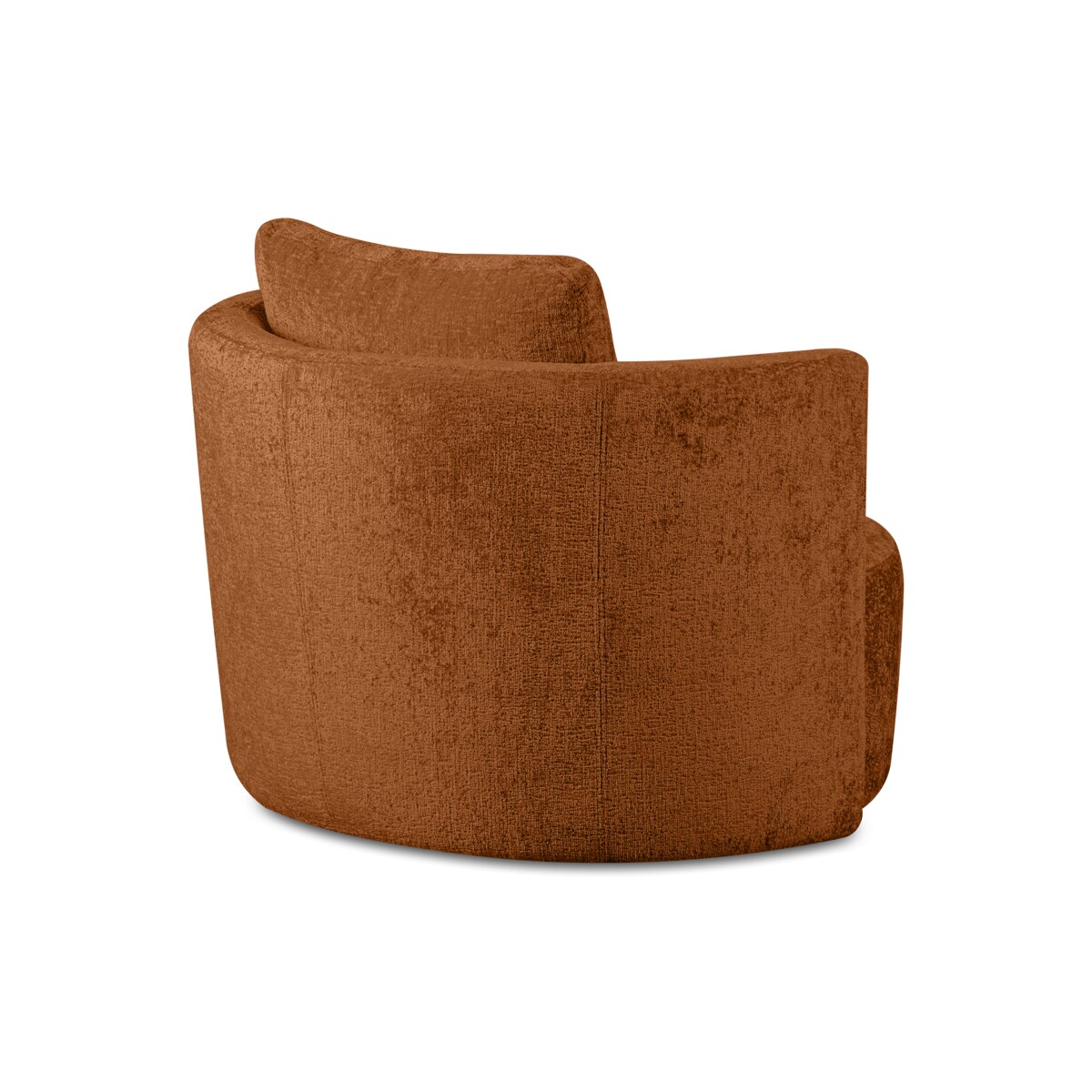 KONSIMO RAGGI Zestaw fotel i puf obrotowy rudy