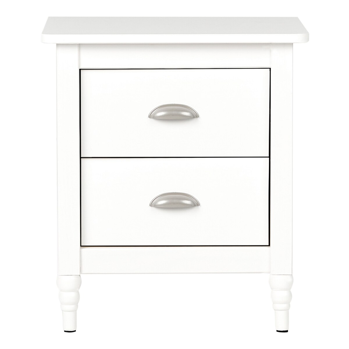 Szafka nocna 2 szuflady Drewno Biały SHILLINGTON