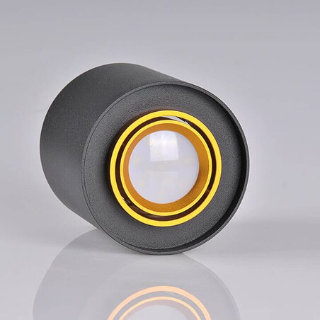 Downlight natynkowy EGER 313973 Polux tuba regulowana czarna złota