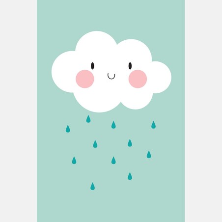 Plakat dla dzieci Chmurka miętowa 30x40