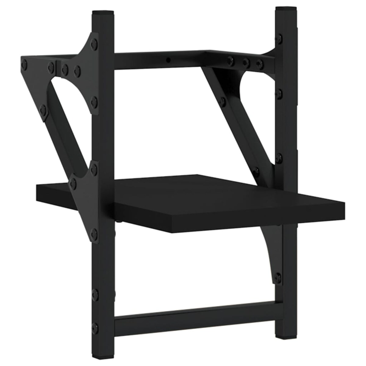 vidaXL Półki ścienne z drążkami, 2 szt., czarne, 20x25x30 cm