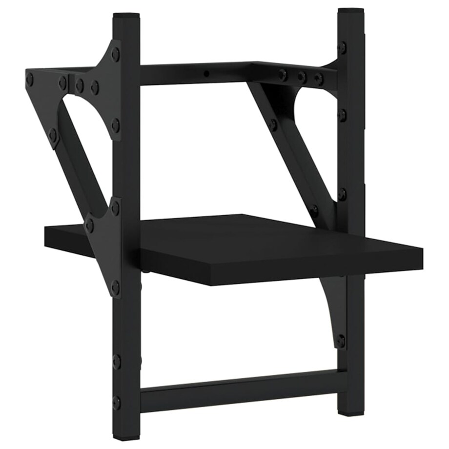 vidaXL Półki ścienne z drążkami, 2 szt., czarne, 20x25x30 cm