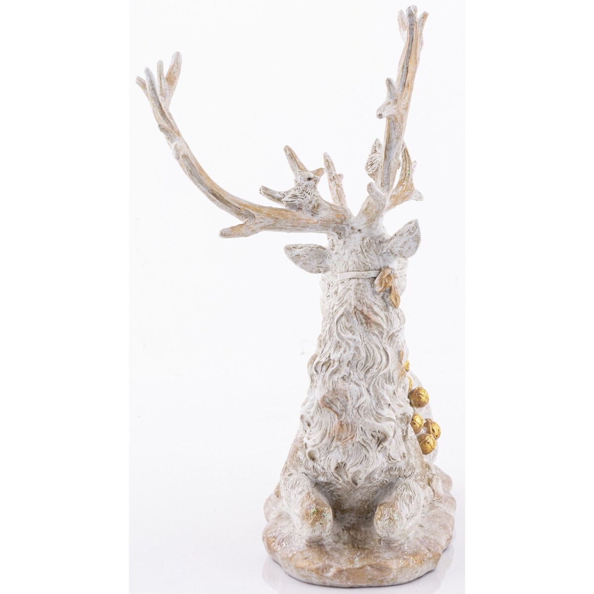 Dekoracja - leżący renifer i zwierzaki 31,5x29x16,5 cm TONAKAI biały