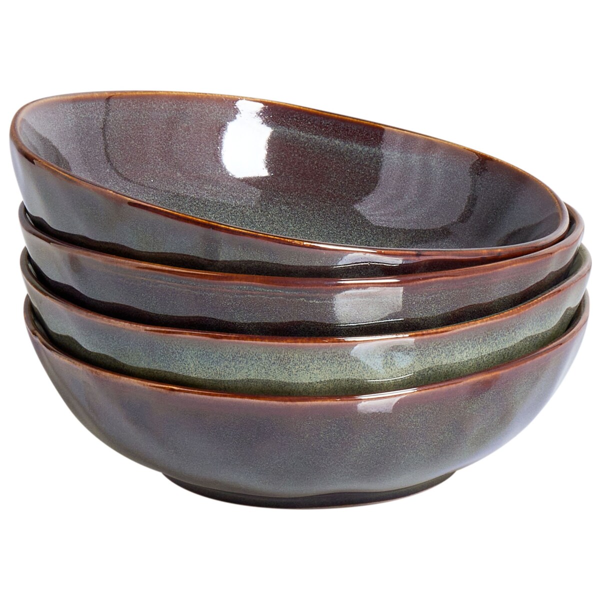 Zestaw 4 głębokich talerzy THYME Kamionka Ciemnozielony