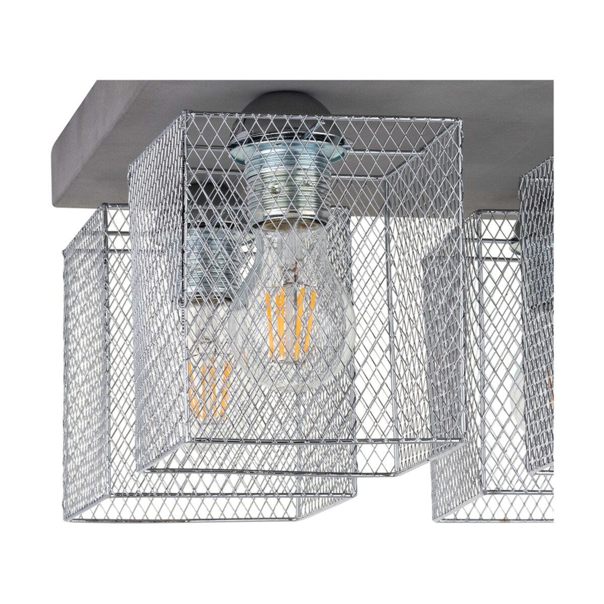 Lampa Sufitowa BRITOP Lighting 4xE27 Max.60W Klasyczny Szary Beton z Chromowanym Kloszem, Polski Producent, 1 szt.