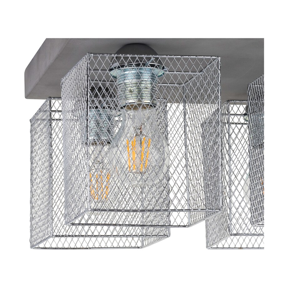 Lampa Sufitowa BRITOP Lighting 4xE27 Max.60W Klasyczny Szary Beton z Chromowanym Kloszem, Polski Producent, 1 szt.