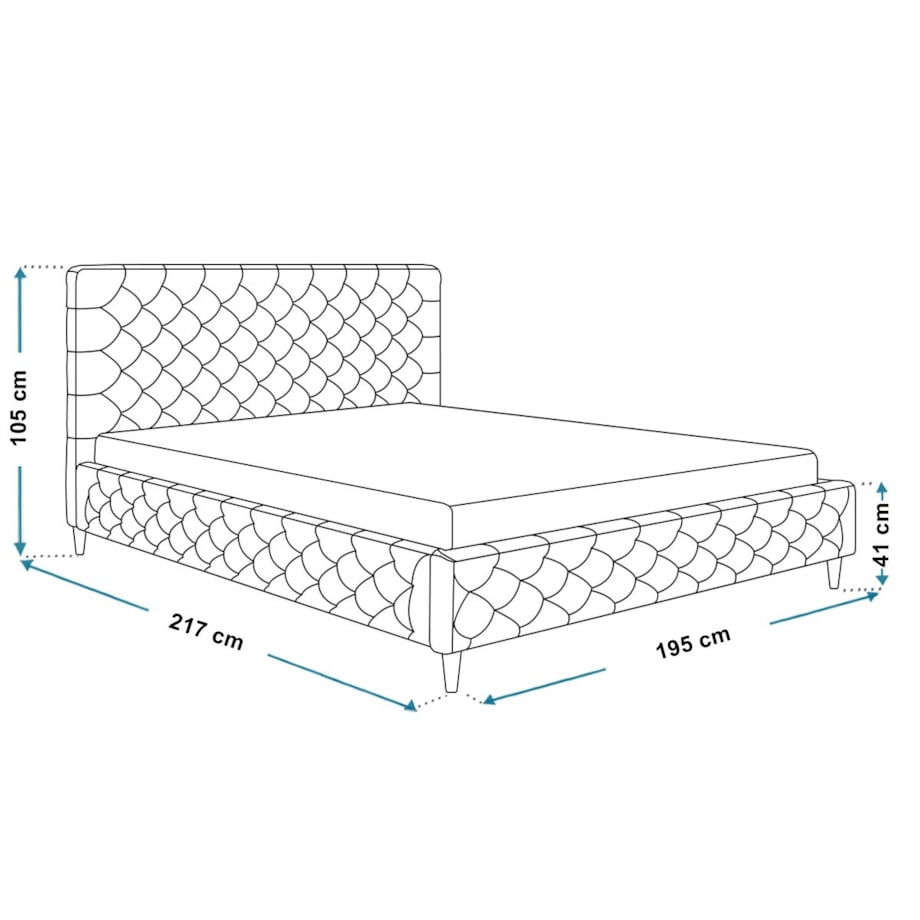 Łóżko tapicerowane 180x200 LUXO 5 na drewnianych nogach, do sypialni-granat