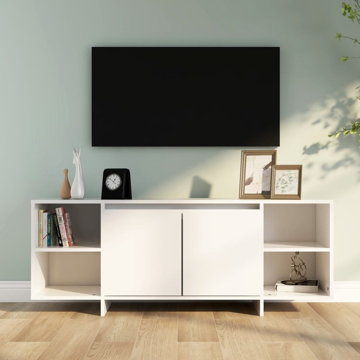 vidaXL Szafka pod TV, biała, 130x35x50 cm, materiał drewnopochodny