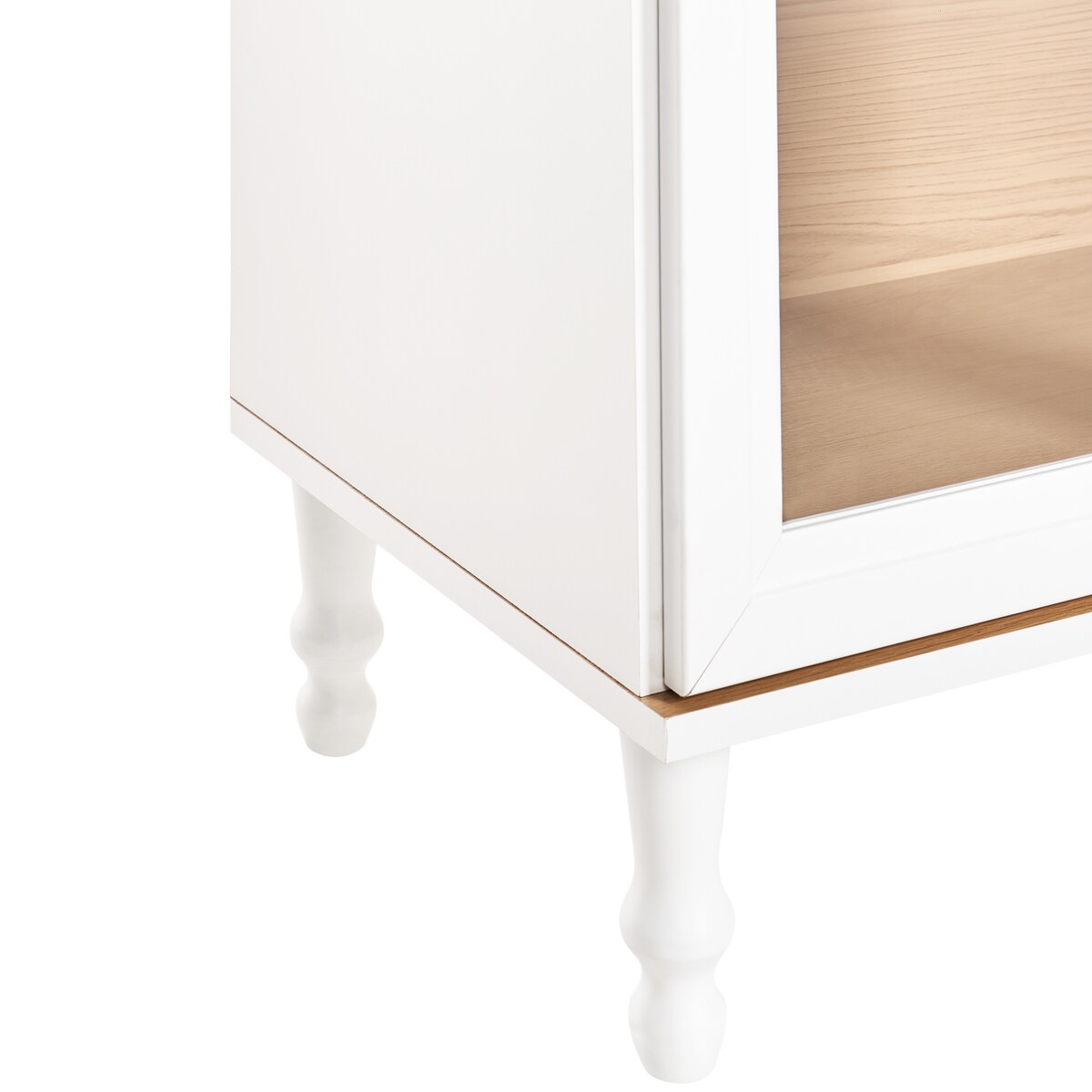 Witryna ze szklaną gablotą TINGLEDALE 80 cm Biały