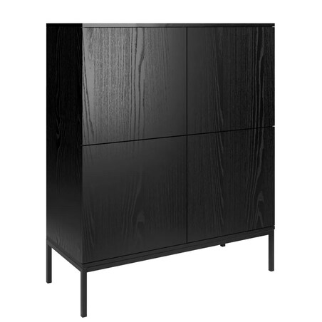 Komoda wysoka KRON 4D 100cm czarny dąb