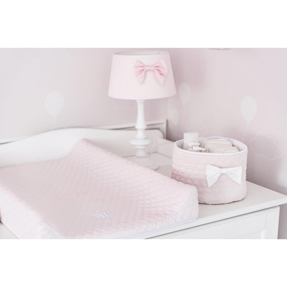 Pojemnik okrągły pikowany pudrowy