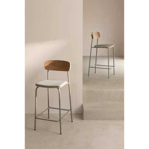 Krzesło barowe metal, ekoskóra Wipler 66,5 cm miętowe