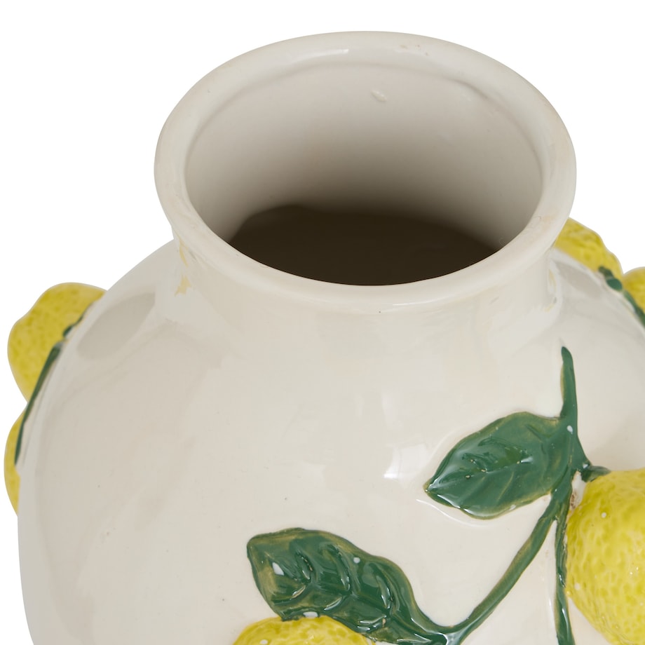 Wazon ceramiczny z gałązkami cytryny 32,6x22,5x20 cm LEMONIA