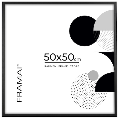 Ramka na zdjęcia 50x50 cm czarna rama MDF z plexi do powieszenia poziom pion klasyczna ramka kwadratowa