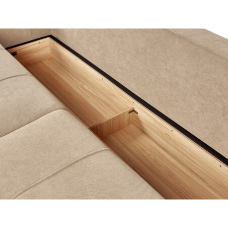 Sofa 3-osobowa rozkładana z pojemnikiem beżowa INNVIK