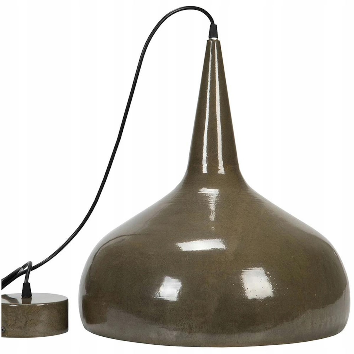 LAMPA SUFITOWA WISZĄCA NAD STÓŁ LOFT METALOWA BRĄZOWA E27 42cm DO SALONU