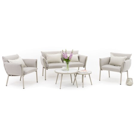 Zestaw mebli ogrodowych taras balkon aluminiowe TULUM beżowe