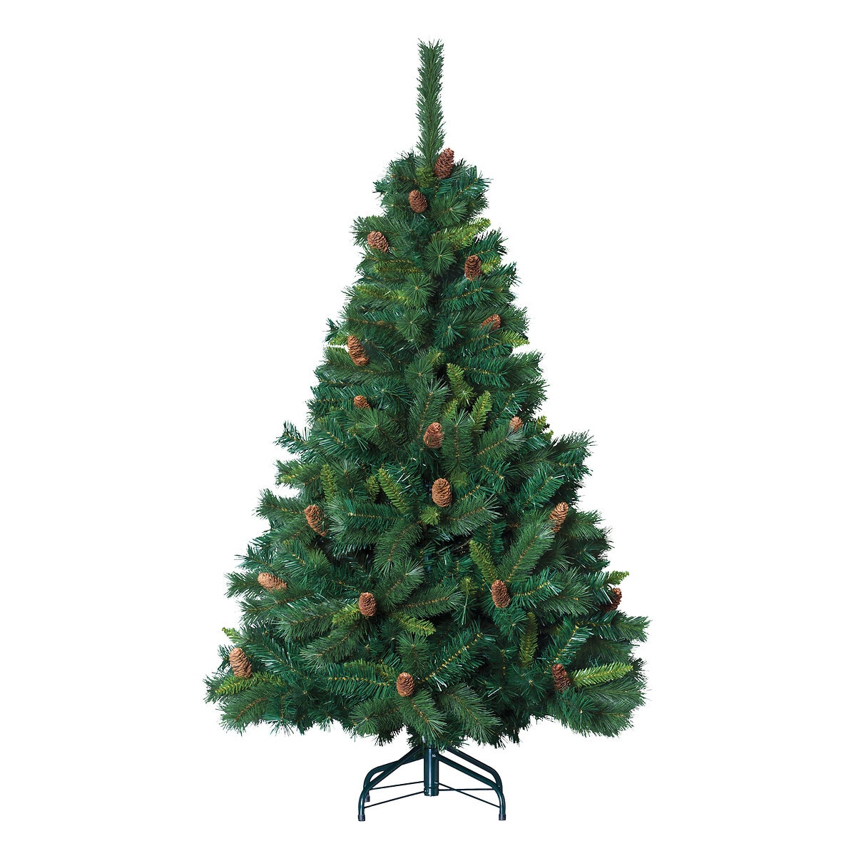 Sztuczna choinka z szyszkami, 210 cm, kolor zielony, tworzywo sztuczne