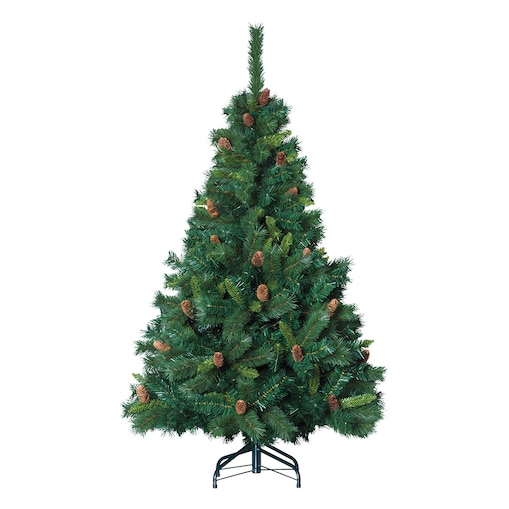 Sztuczna choinka z szyszkami, 210 cm, kolor zielony, tworzywo sztuczne