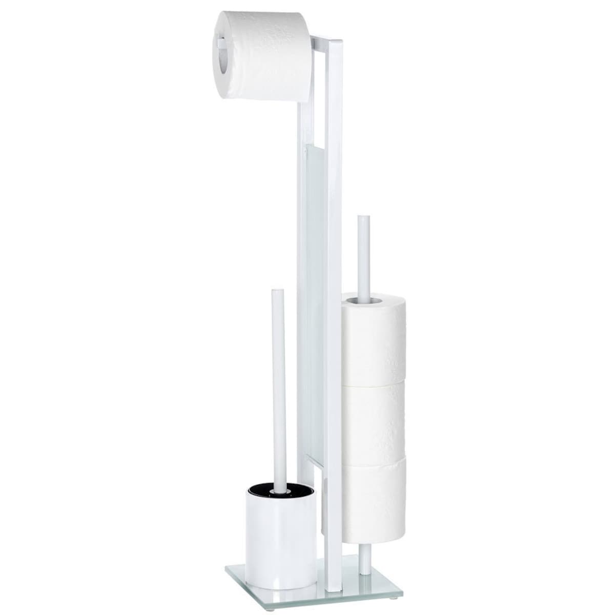 Stojak na papier toaletowy i szczotkę do WC, RIVALTA WHITE - 3 w 1 , WENKO, kolor biały