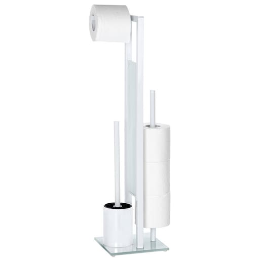 Stojak na papier toaletowy i szczotkę do WC, RIVALTA WHITE - 3 w 1 , WENKO, kolor biały