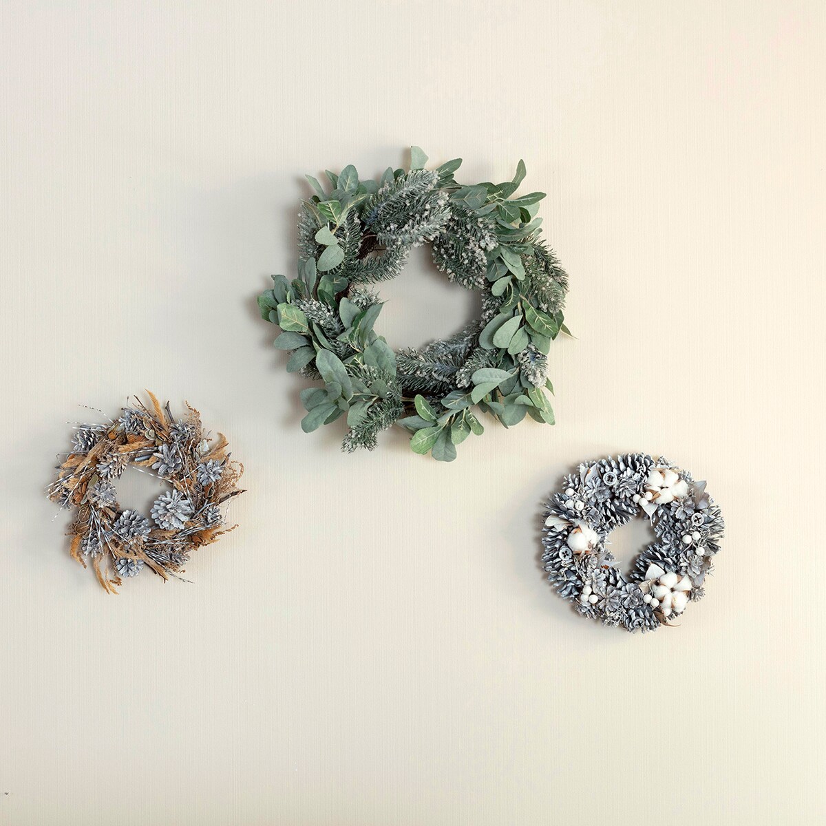 Wianek Ice Christmas ⌀50cm boże narodzenie, święta, świąteczne, biały-zielony-srebrny, 50 x 10 cm