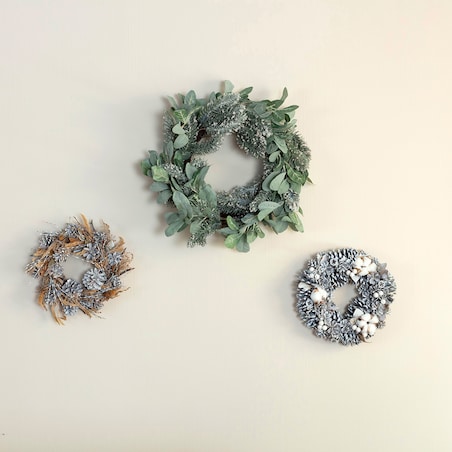 Wianek Ice Christmas ⌀50cm boże narodzenie, święta, świąteczne, biały-zielony-srebrny, 50 x 10 cm