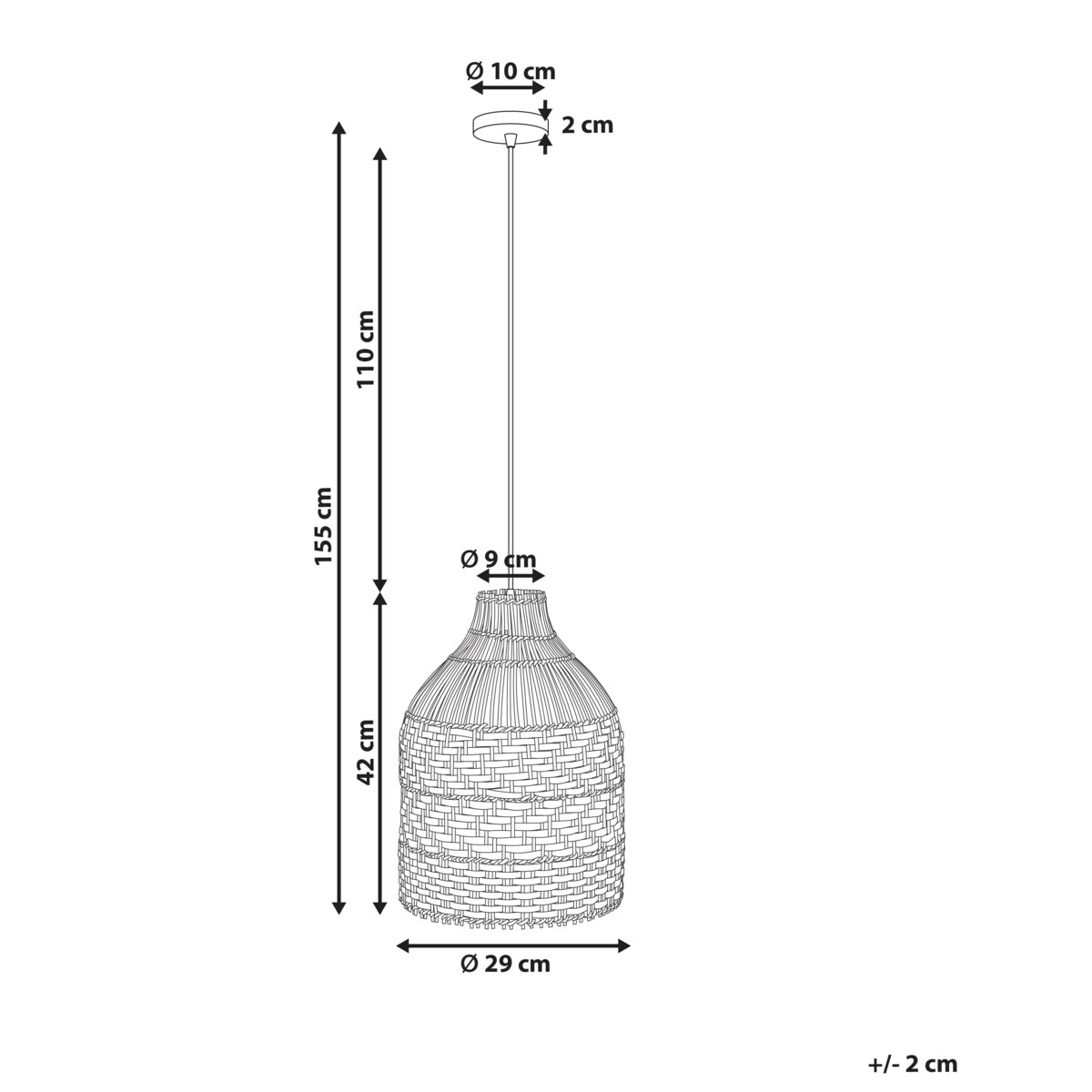 Lampa wisząca TURABO Rattan Kolorowy