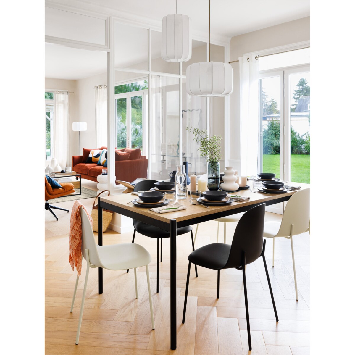 Lampa sufitowa TOBIE z bawełnianym kloszem, Ø 35 cm