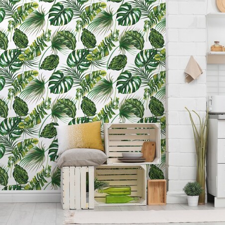 Tapeta Zielone Liście Tropikalne Natura
