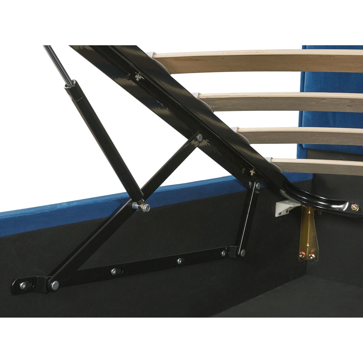 Łóżko z pojemnikiem Welur SEZANNE 140 x 200 cm Granatowy