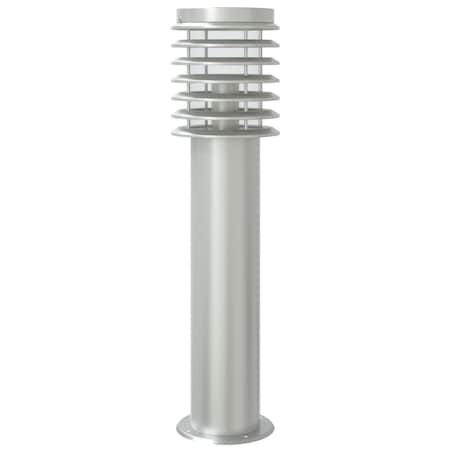 vidaXL Lampa ogrodowa na słupku, z czujnikiem, srebrna, 60 cm, stal