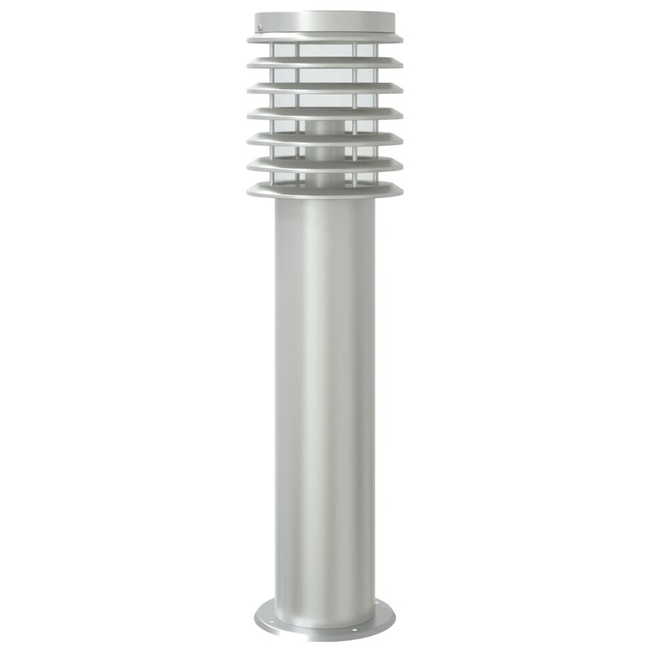 vidaXL Lampa ogrodowa na słupku, z czujnikiem, srebrna, 60 cm, stal