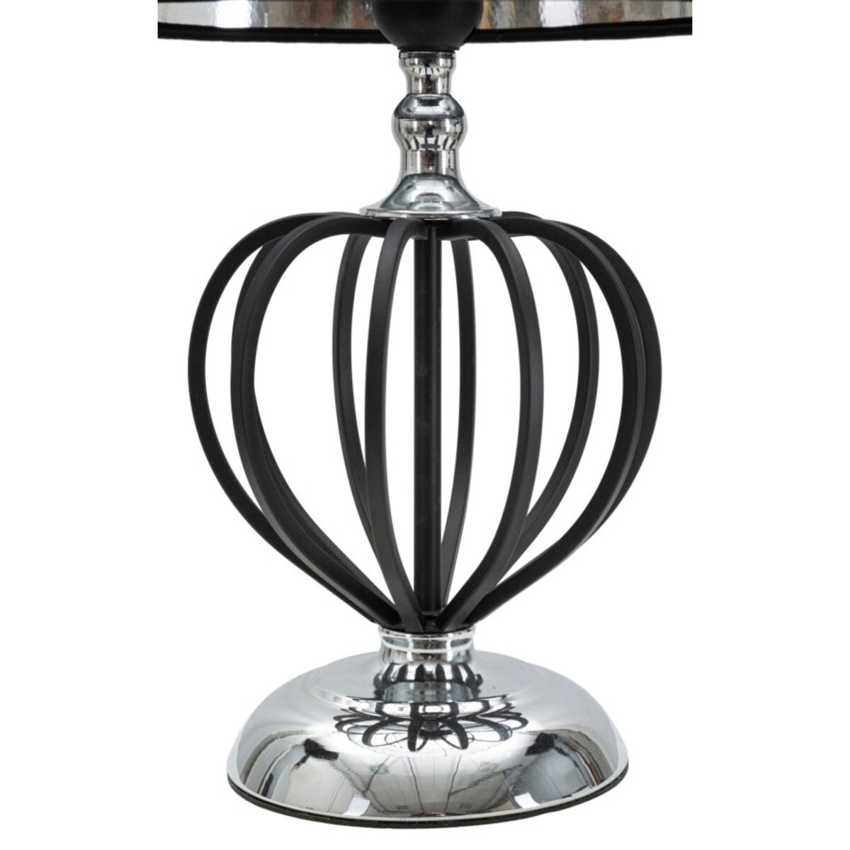 Lampa stołowa Darky, kolor czarny i srebrny, żelazo i PVC, 28 x 28 x 44,5 cm, 1 x E27, max. 40 W, styl glamour, do salonu i sypialni, Mauro Ferretti