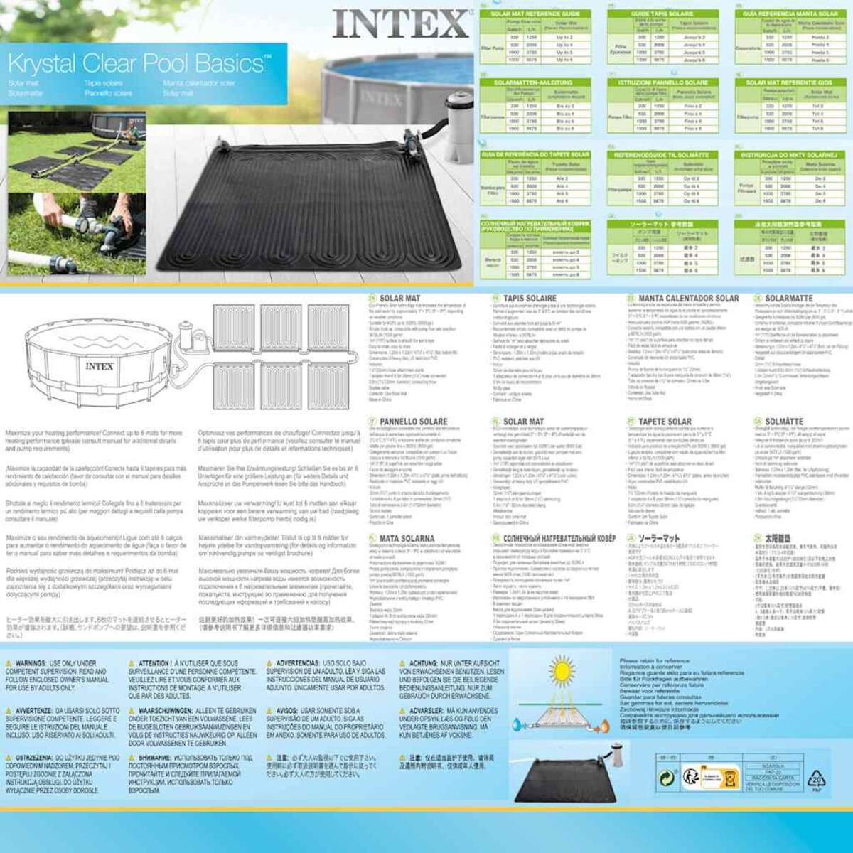 Intex Solarna mata grzewcza 1,2 x 1,2 m, PVC, czarna, 28685