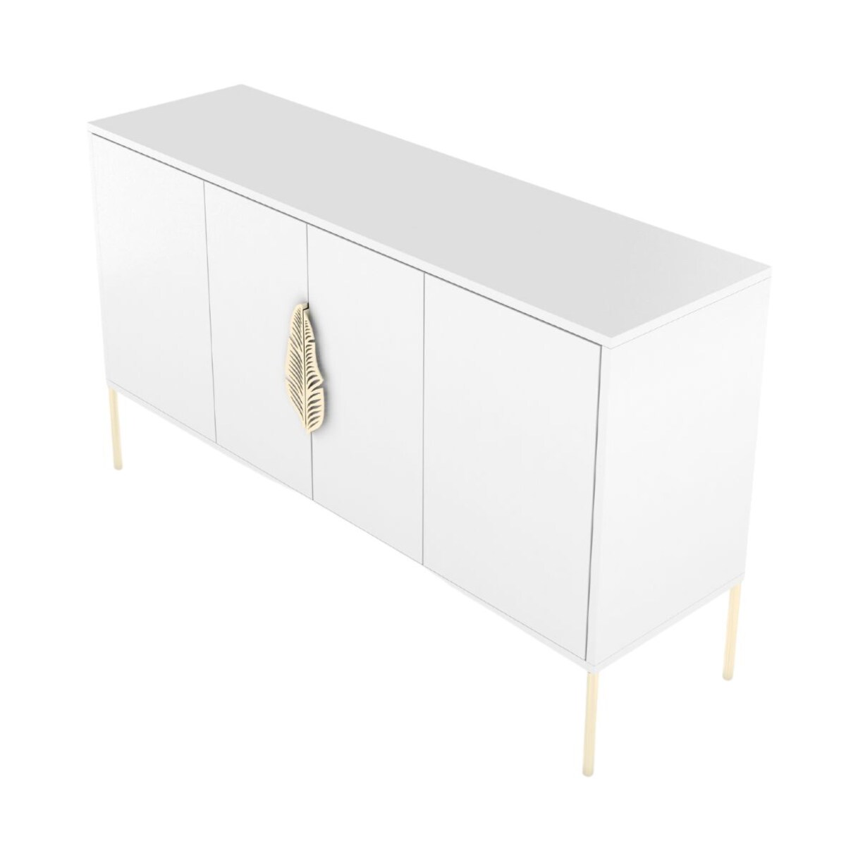 Biała komoda Skandica MERLIN ze złotymi dodatkami