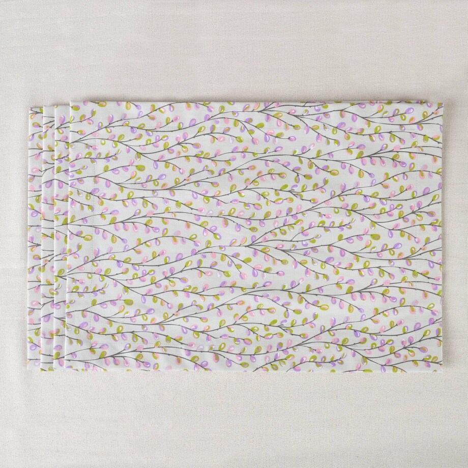 Powlekane podkładki plamoodporne Purple Catkins – komplet 6 szt.