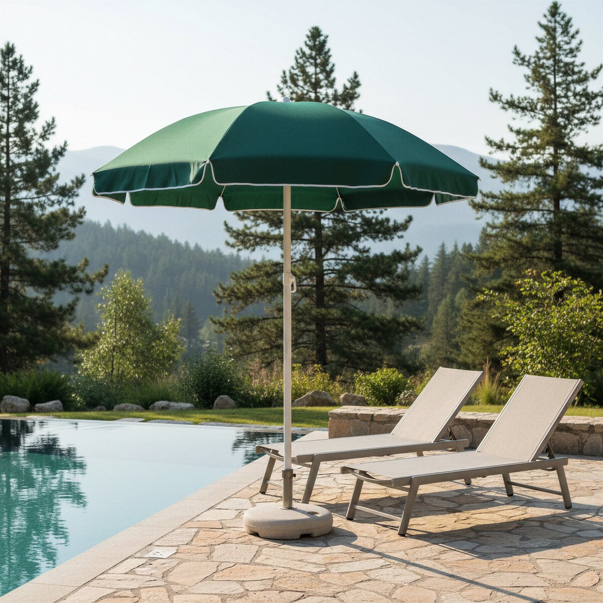 Parasol ogrodowy JUMI składany plażowy na balkon taras łamany z falbaną 240 cm 1 szt.