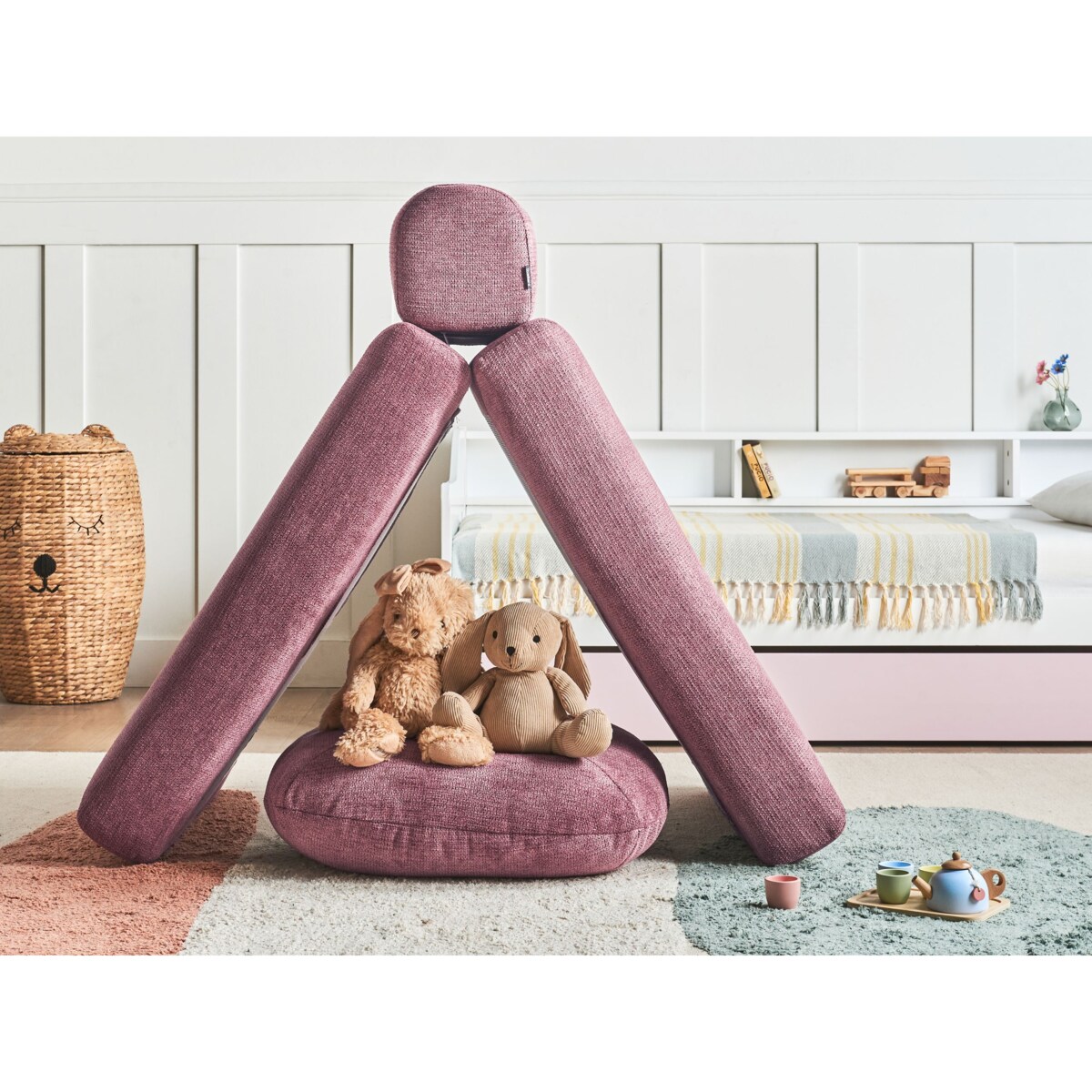 Sofa rozkładana jednoosobowa OLDEN Różowy